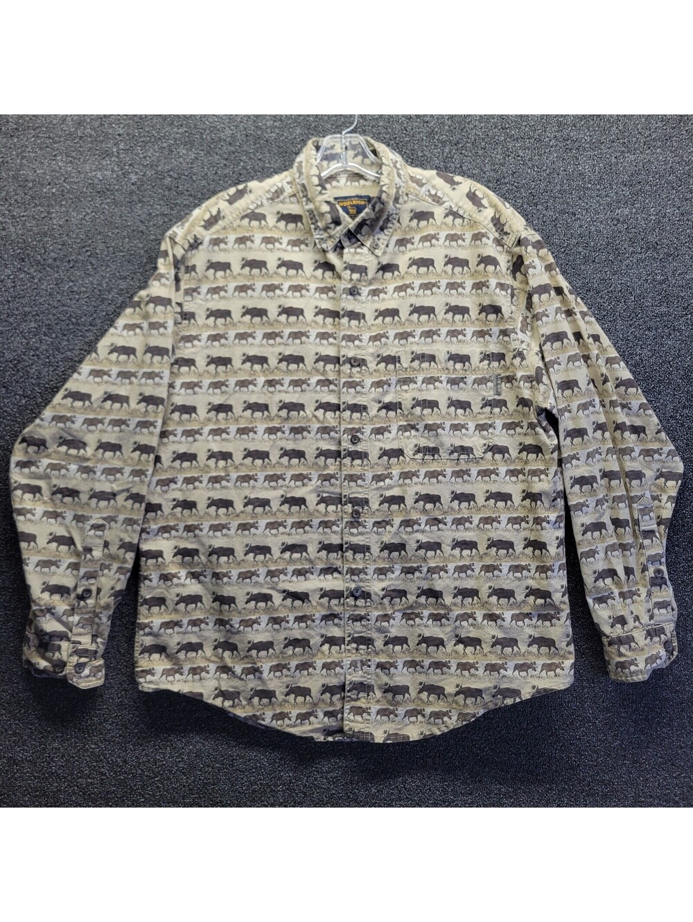 Vintage Woolrich Marching Moose Shirt Men's Sz L Button Up Excellent Rare
